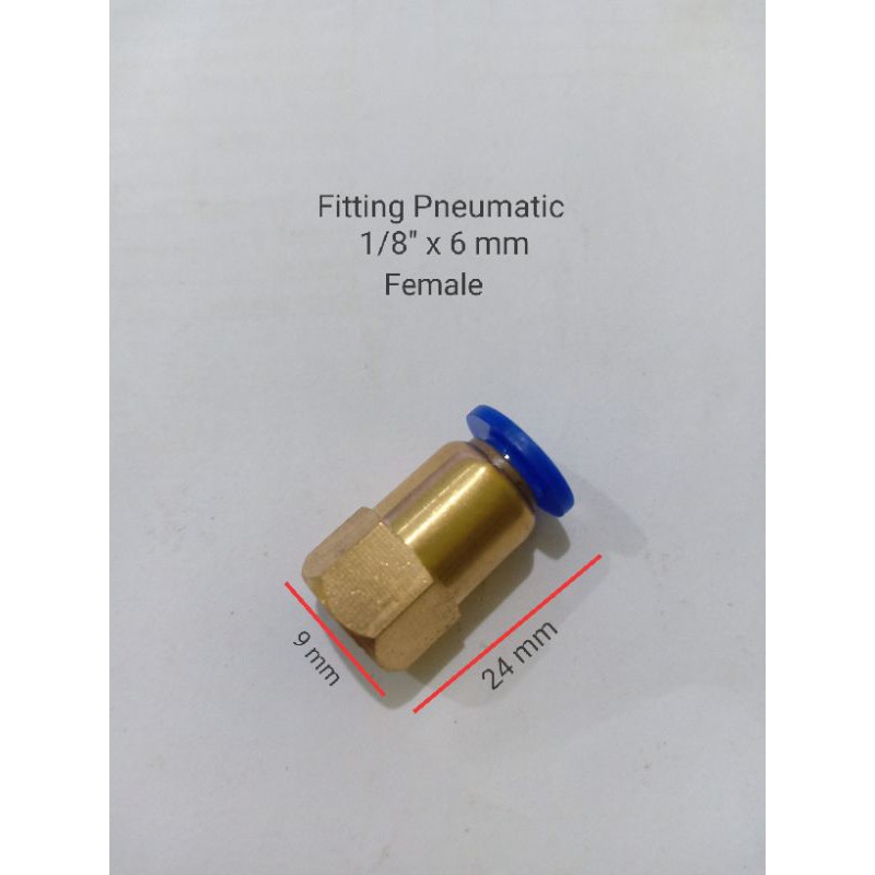 Fitting Pneumatic Drat dalam 1/8" PU 6 mm
