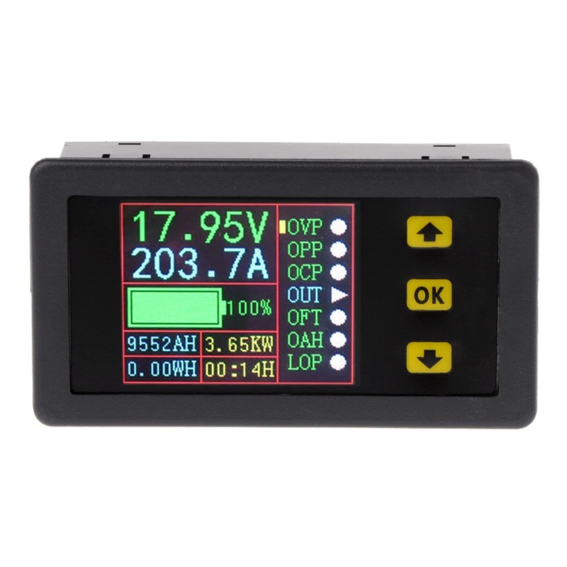 Digital Multimeter Charge-Discharge Battery Tester DC 0-90V 0-20A Volt Amp Meter 