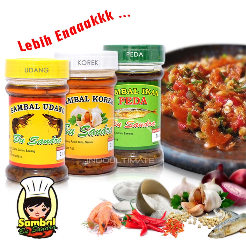 

Sambel Bu Sandra Asli Surabaya Bawang Udang Ikan peda Korek