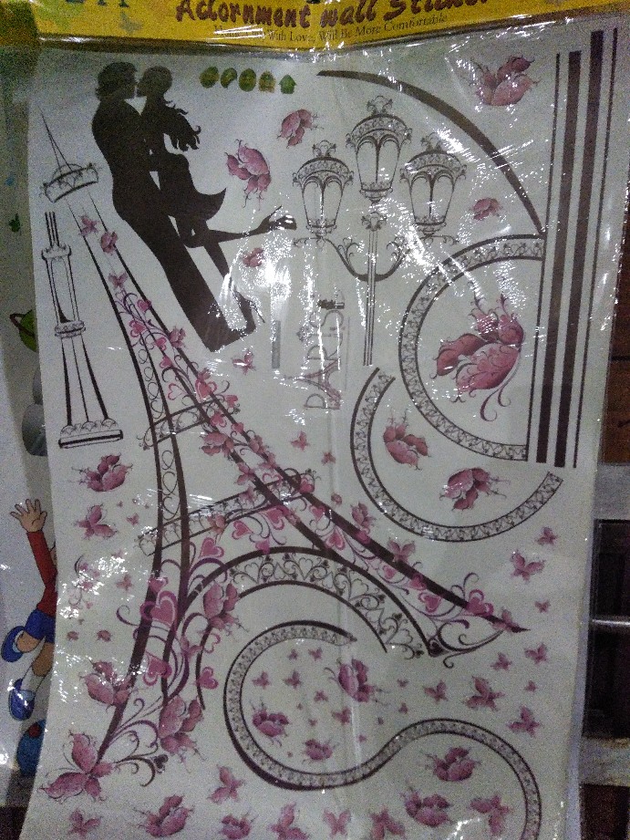 Sk9007 Romantic Paris Wallsticker Wall Sticker 60x90