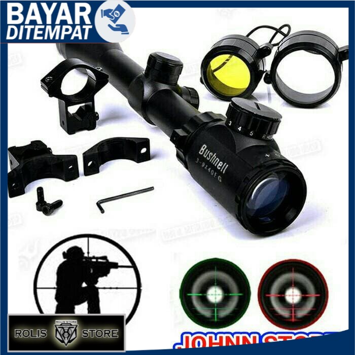 Bisa COD TEROPONG/TELESKOP SENAPAN BUSHNELL 3-9X40 EG