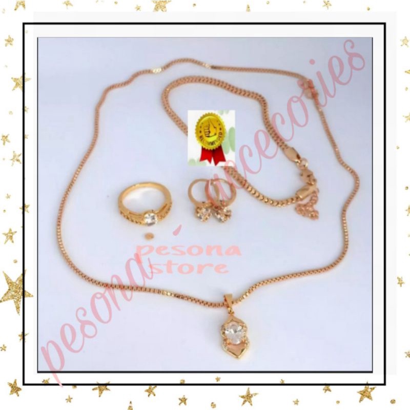 1 set perhiasan wanita dewasa/set perhiasan wanita/set termurah