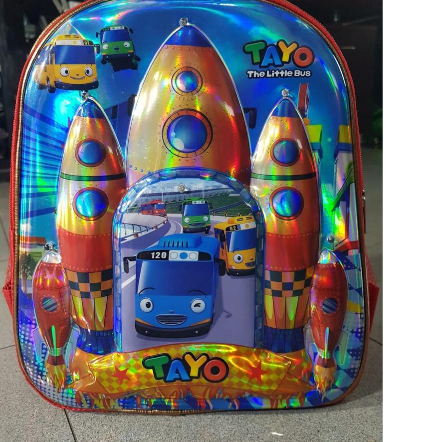 ۩ Tas Ransel Anak Embos LED LOL Hello Kitty Frozen Tayo Spiderman BumbleBee Robot Tas Anak Sekolah S