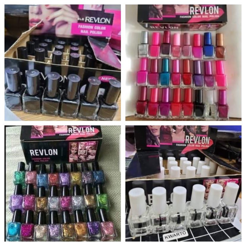 [ 24 PCS ] KUTEK REVLON / HUDA - KUTEKS REVLON - FASHION COLOR NAIL POLISH - ALL COLORS / NUDE / GLITTER / HITAM