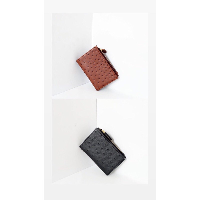 LOU WALLET OSTRICH CHOCO BLACK BY KIAN.ID