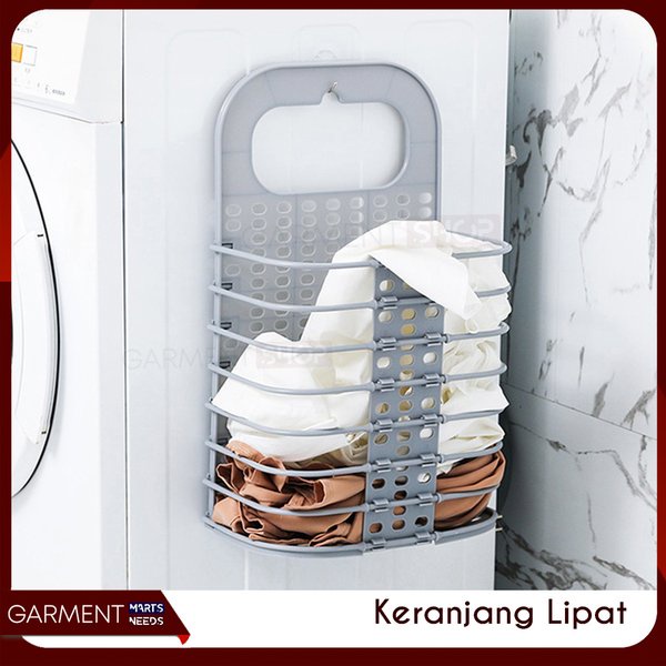 Laundry Basket Keranjang Baju bayi / Keranjang Baju Kotor Bisa Dilipat Ukuran 28 x 17 x 47 Cm