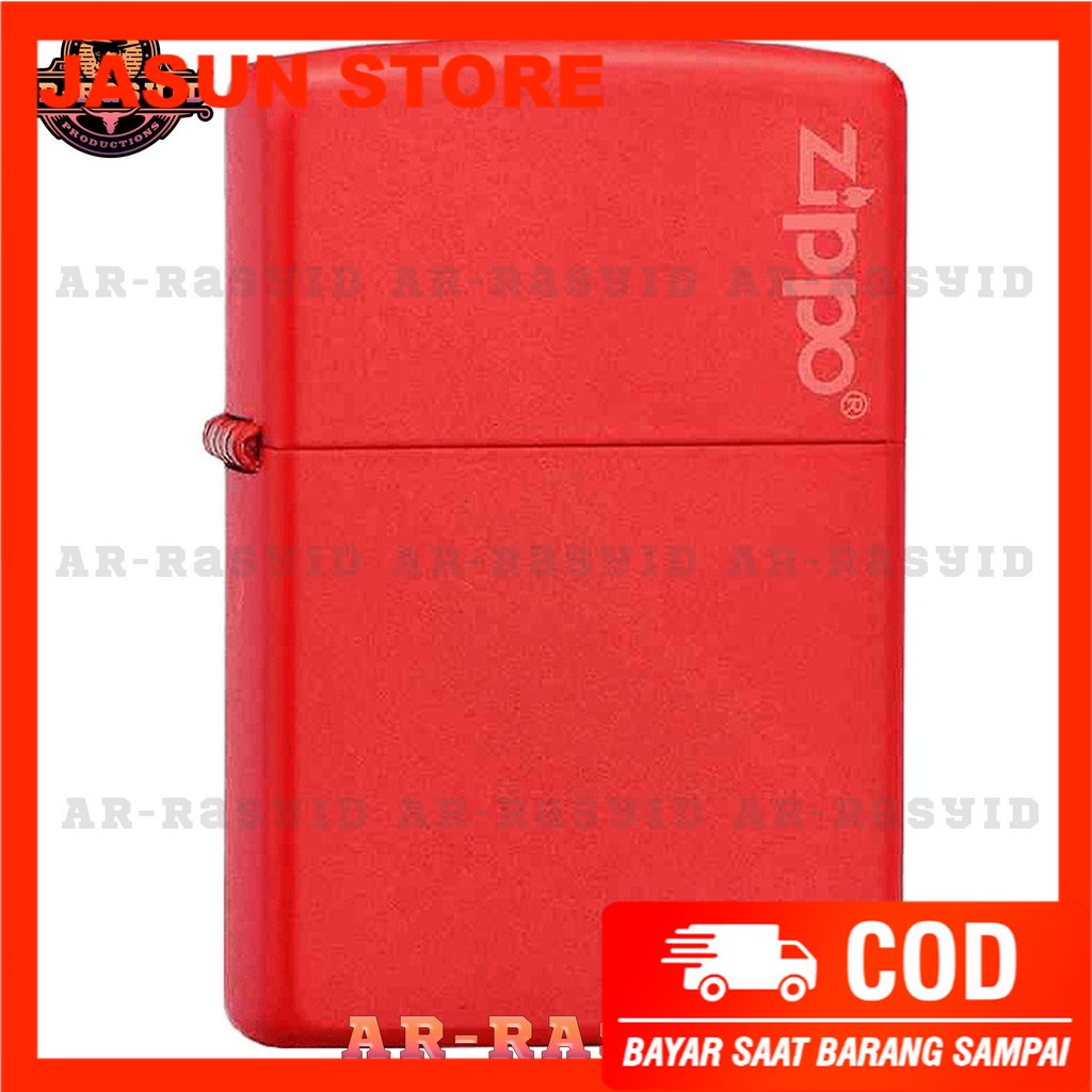 BISA COD! Korek Api Minyak Zippo Matte Red Merah Logo 233 ZL