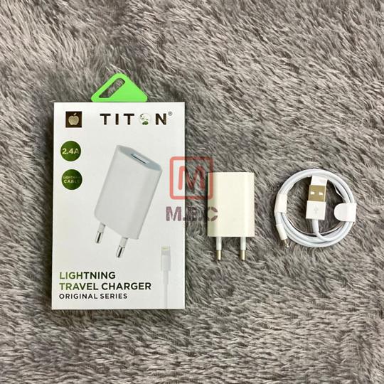 Charger Lightning 5 6 6s 6+ 7 7+ 8 8+ X XS XS Max 2.4A TITON Original Series