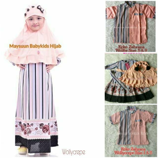 Zahrana BlackCandy Couple Gamis dan Koko Anak Maysuunbabykidshijab
