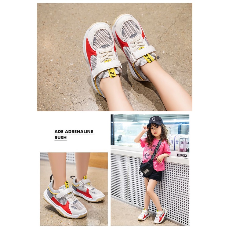 [GROSIR][COD] SEVEN_DAY SEPATU GESPER SNEAKERS ANAK-ANAK UNTUK USIA 3-9 TAHUN BOY &amp; GIRL MERAH WM2313