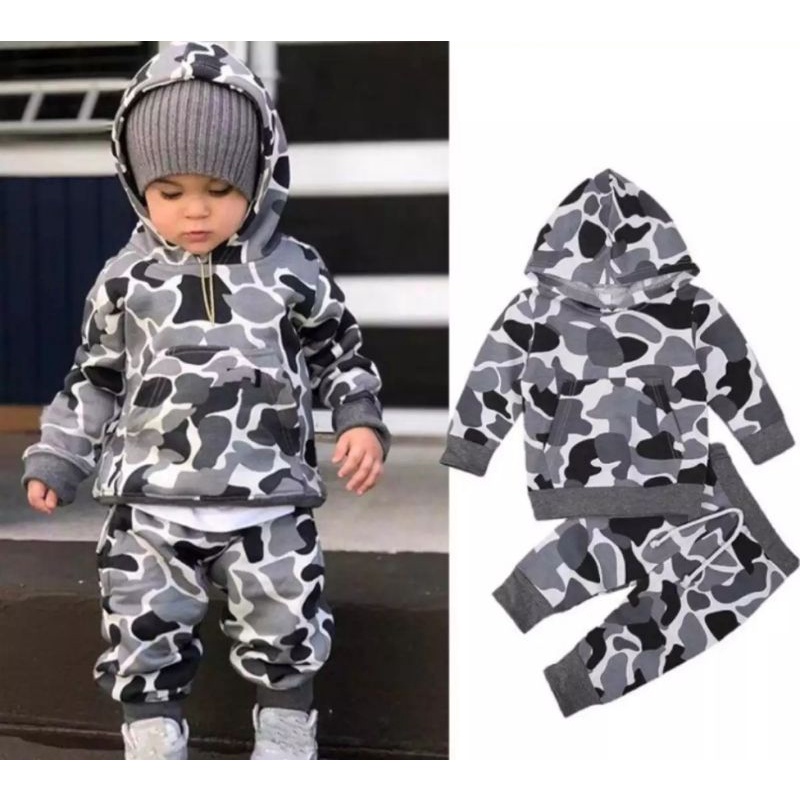 SETELAN HODDIE KUPLUK ANAK/SET HODDIE LORENG 1-5 THN