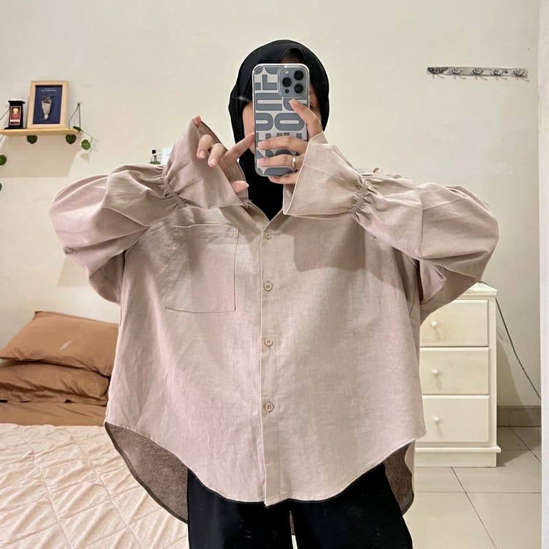 Kemeja linen oversized