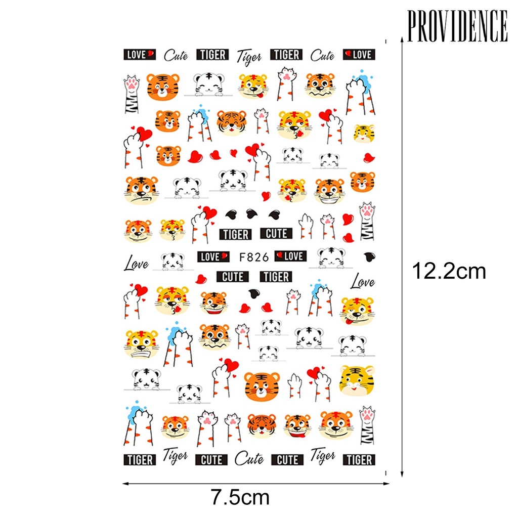 Providence Stiker Kuku 3d Ultra Tipis Motif Macan Untuk Nail Art / Manicure