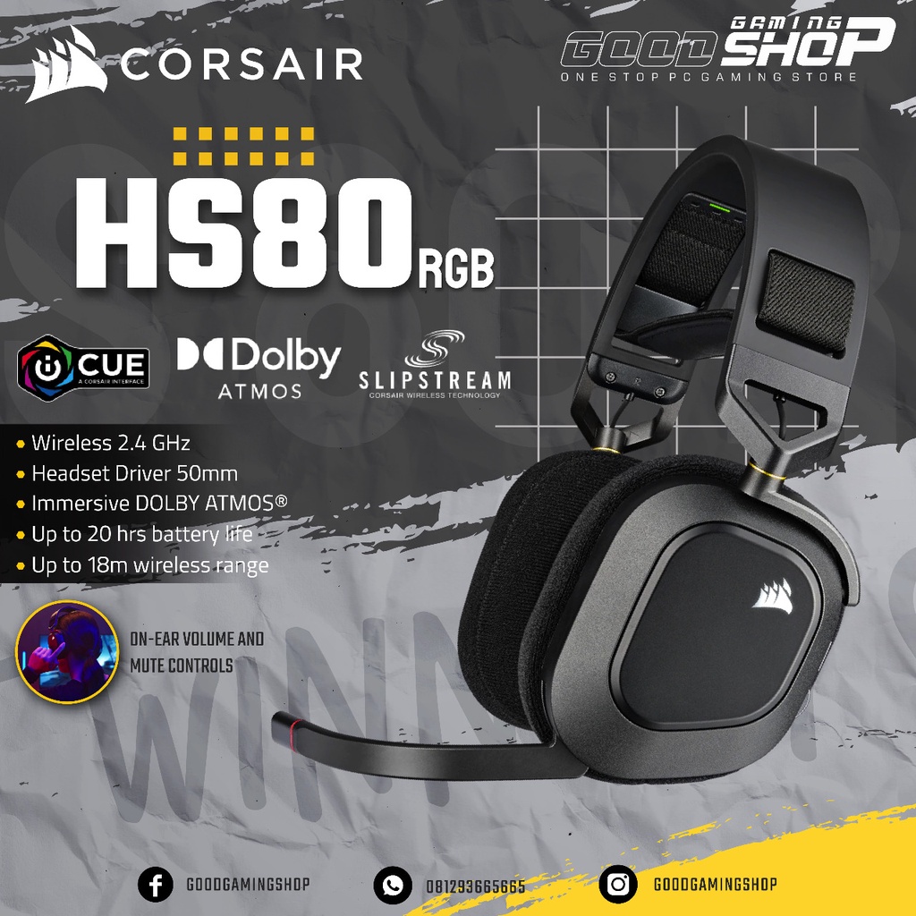 Corsair HS80 / HS-80 RGB Wireless Premium - Gaming Headset