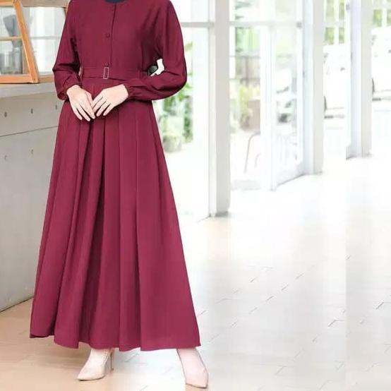 ☺ GAMIS MONNA / GAMIS MONNA BELT BUMIL / BUSUI / DRESS GAMIS MOSCREPE PREMIUM ♖