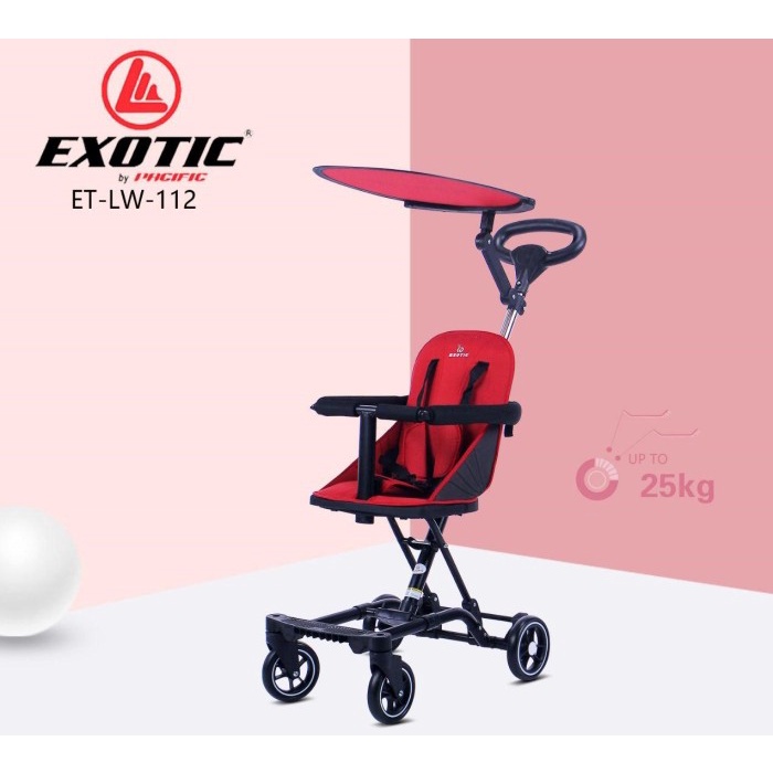 stroller Stroller Bayi Balita Kursi Stroler Anak Exotic LW112 Kanopi Garansi - Merah (Y0P1) stroller