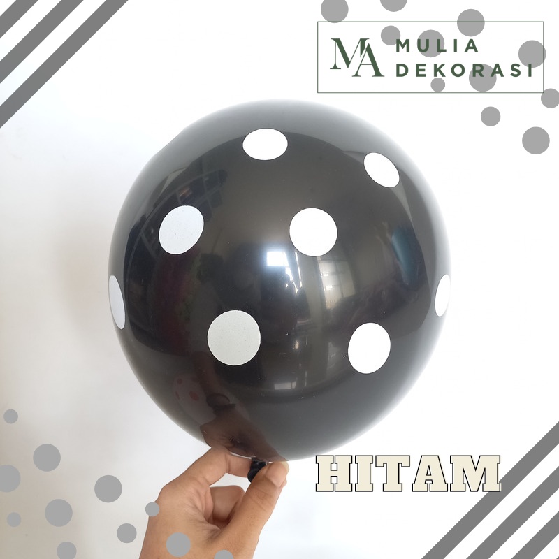 Balon Polkadot 12 Inch Isi 10pcs Dekorasi Bakcdrop Ulang Tahun Aqiqah Tunangan Lamaran