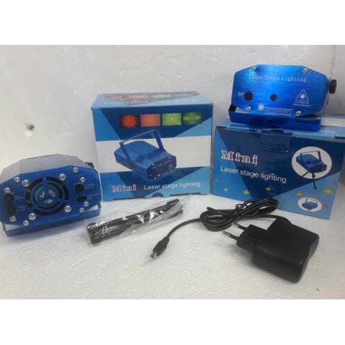 Mini Laser Stage Lighting Sensor Music / Lampu Disco Ruangan Promo