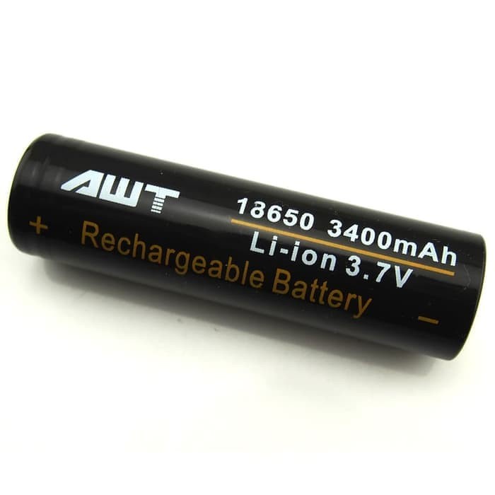 Battery AWT 18650 Baterai 3400 MaH Batre High Quality Baterai // Batere AWT Merah AWT Hitam RECHARGEABLE