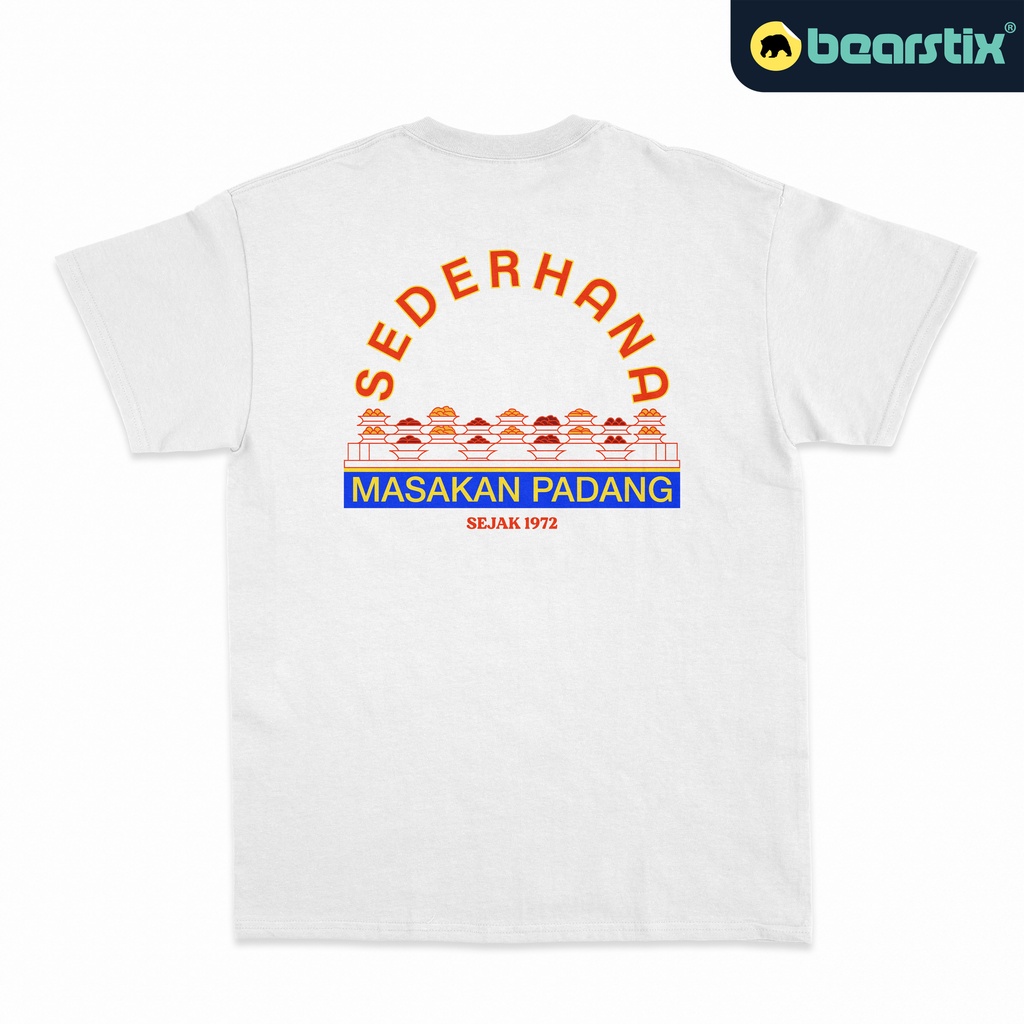 BEARSTIX - Tshirt Nasi Padang Sederhana - Baju Streetwear - Kaos Chef - Baju Foodbloger - Tshirt Foo