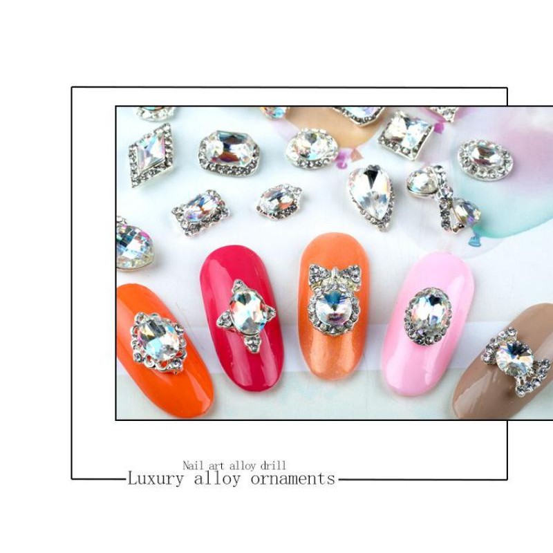 Nail Art Rhinestone Alloy Jewelry Berlian Imitasi Hiasan Kuku