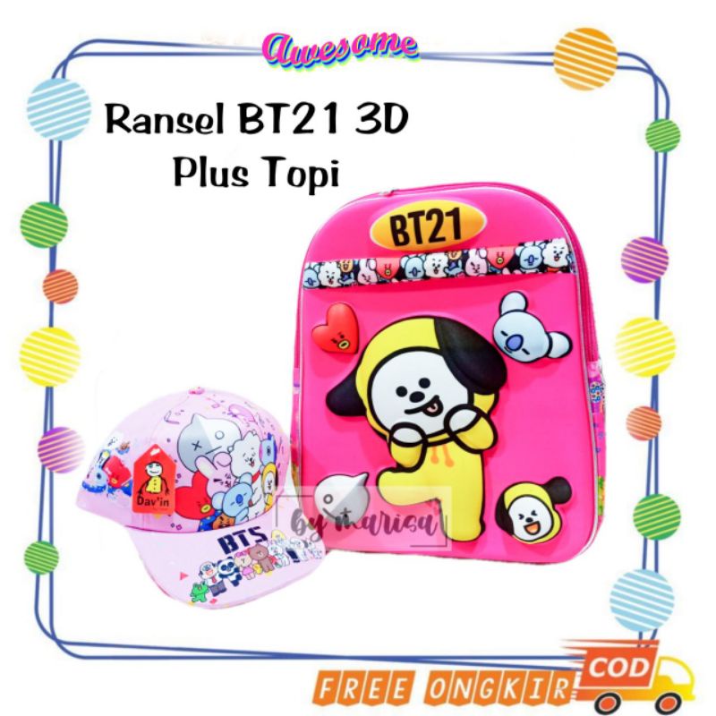 Tas Sekolah Anak Perempuan tas Anak BT21tas Chimmi