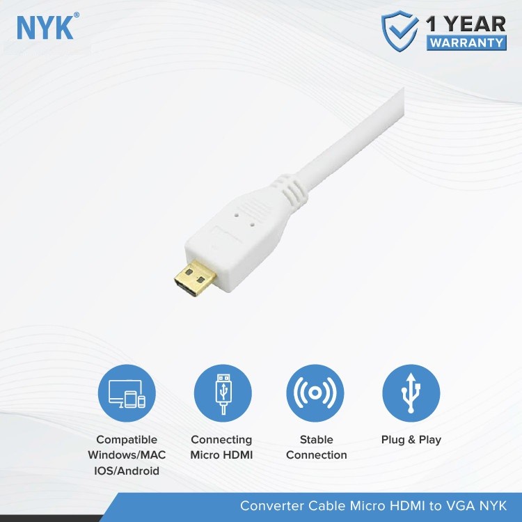 Converter Micro HDMI to VGA Non Audio NYK