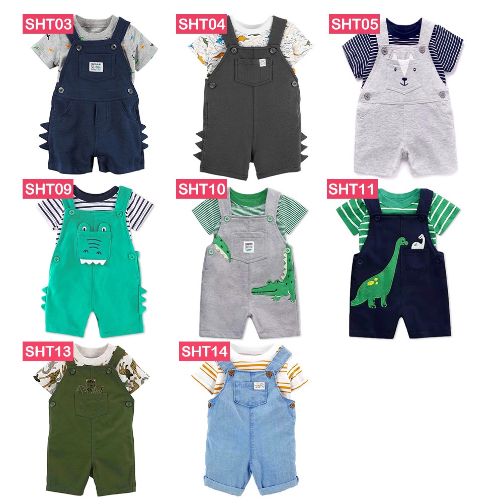 2-Piece Shortalls Boy - Set Baju Kodok Bayi