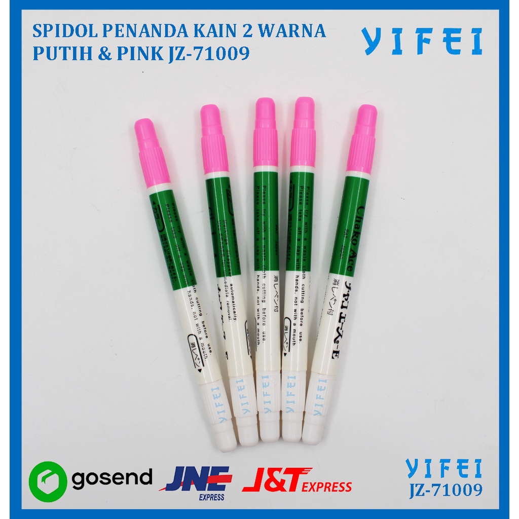 SPIDOL PENANDA KAIN 2 WARNA PUTIH &amp; PINK YIFEI-71009