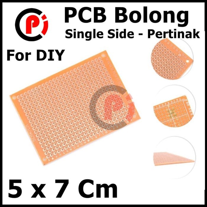 PCB Bolong Lubang IC Matrix Satu Sisi Single Side Pertinak 5 x 7 cm