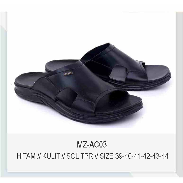 ORIGINAL Kulit Asli - Sandal Slide Pria Black &amp; Brown Sendal Selop Cowo