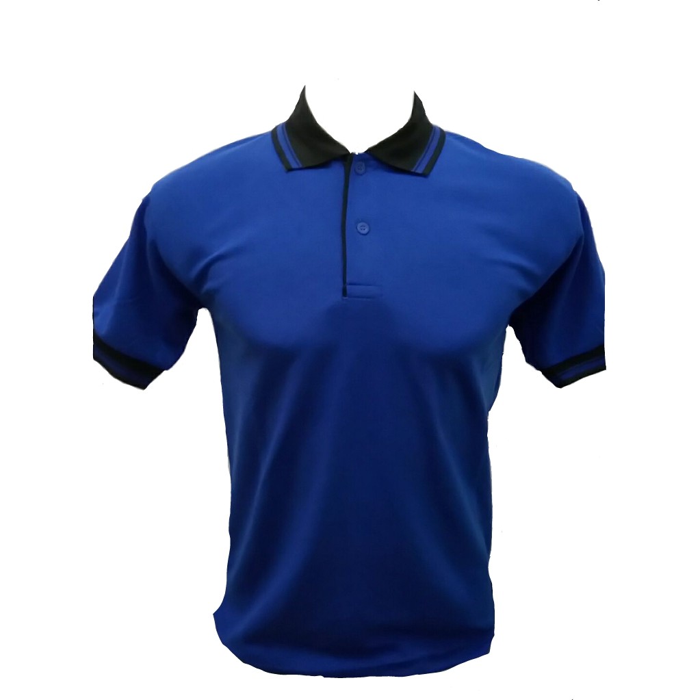  Kaos  Kerah Kombinasi warna BIRU  TUA polo  polos  kerah 