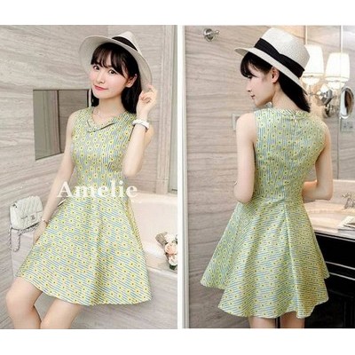 TURUN HARGA Dress Import Sexy Party Mini Gaun Pesta Bunga Korea Pink Green Blue Wanita Murah