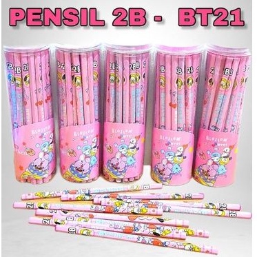 PENSIL 2B SERUT FANCY  MOTIF BT21 SATUAN-1