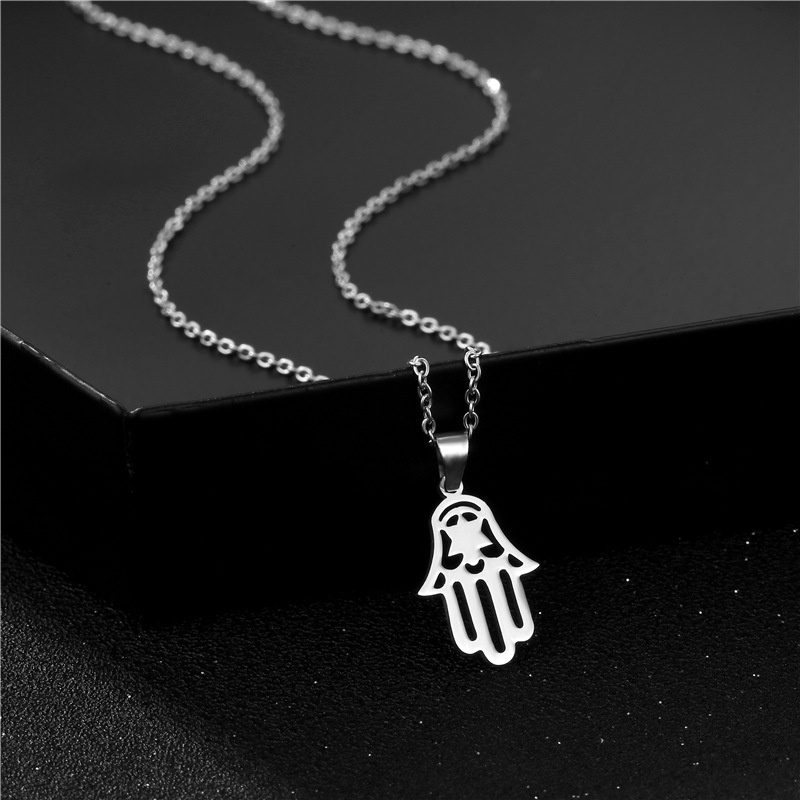 Amerika Selatan stainless steel geometris Amulet liontin sederhana titanium baja hollow Hamsa Palm k