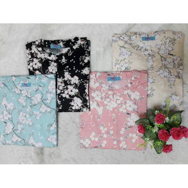 Gmis katun jepang ori bigsize big size jumbo motif kamboja