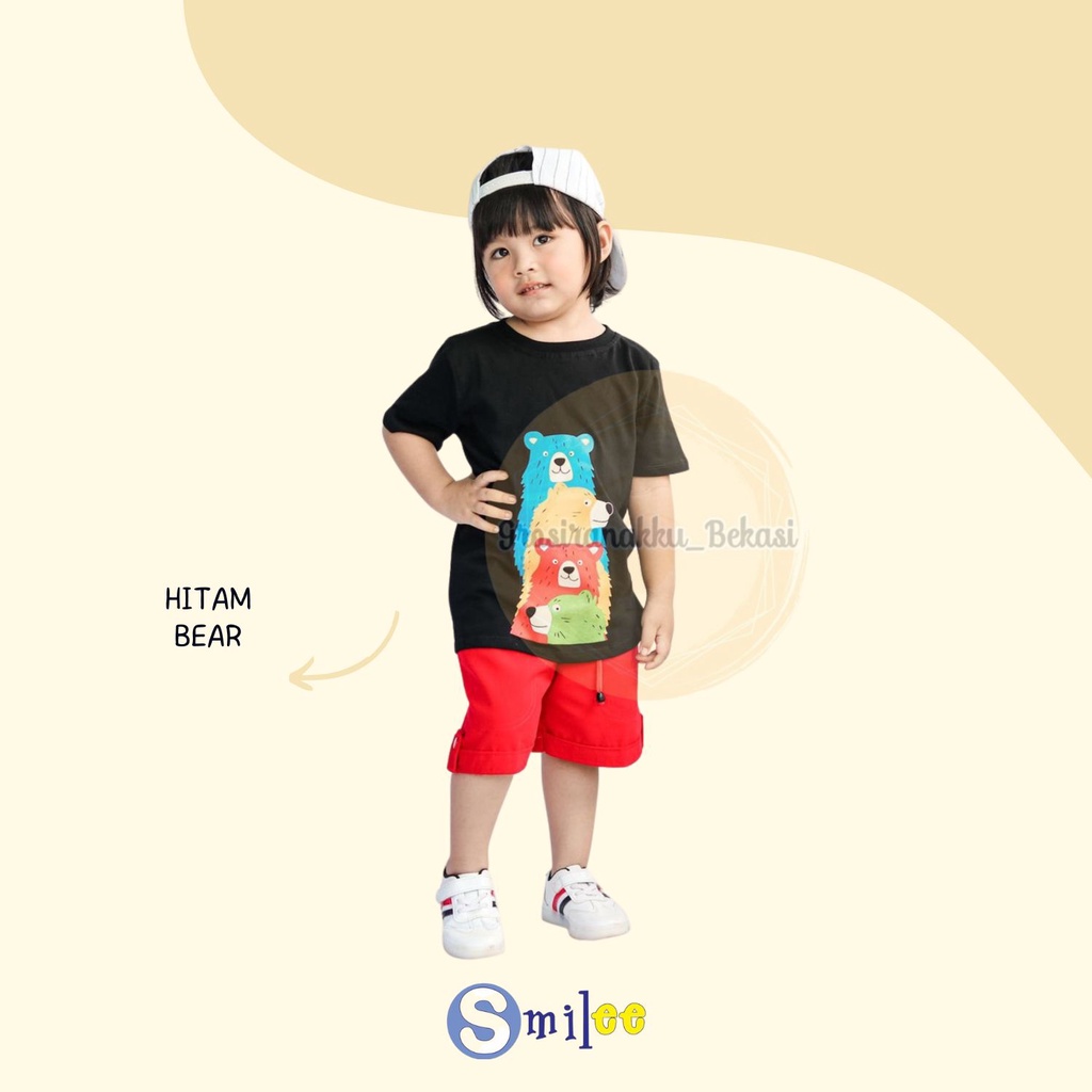 Setelan Anak Cowok Hitam Bear size 1-3Tahun Murah