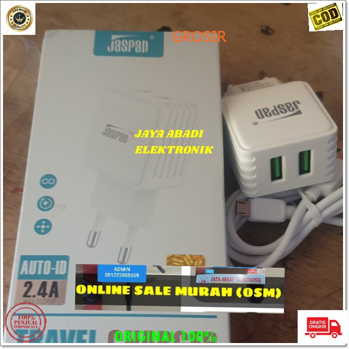 J309 2.4A TRAVEL CHARGER FAST CHARGING JASPAN ADAPTIVE ADAPTOR CAS CASAN ADAPTOR MICRO USB ADAPTER TC SUPER SPEED ANDROID HP HANDPHONE QUICK QUALLCOM REAL QC TRAVEL BISA UNTUK SEGALA MEREK HANDPHONE YANG SUPPORT DENGAN MENGGUNAKAN MIKRO USB