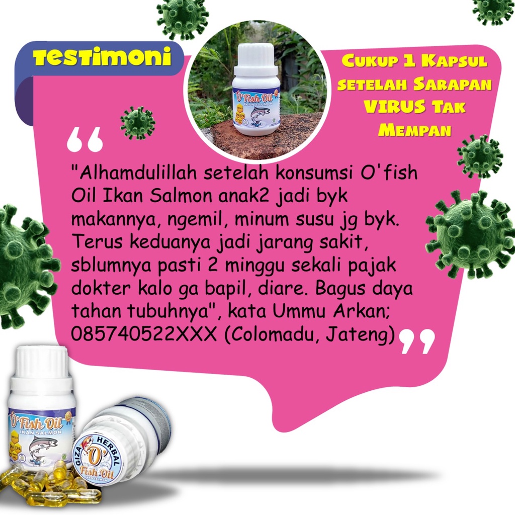 (ASLI ORIGINAL) O Fish Oil Minyak Ikan Salmon Vitamin Penambah Nafsu Makan dan Kecerdasan