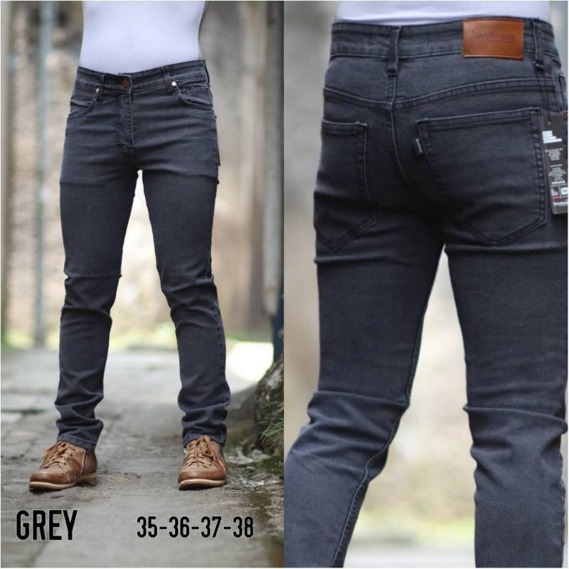 Celana Jeans Pria Naomi Hitam Size 28-38 Big Size Original Handmade