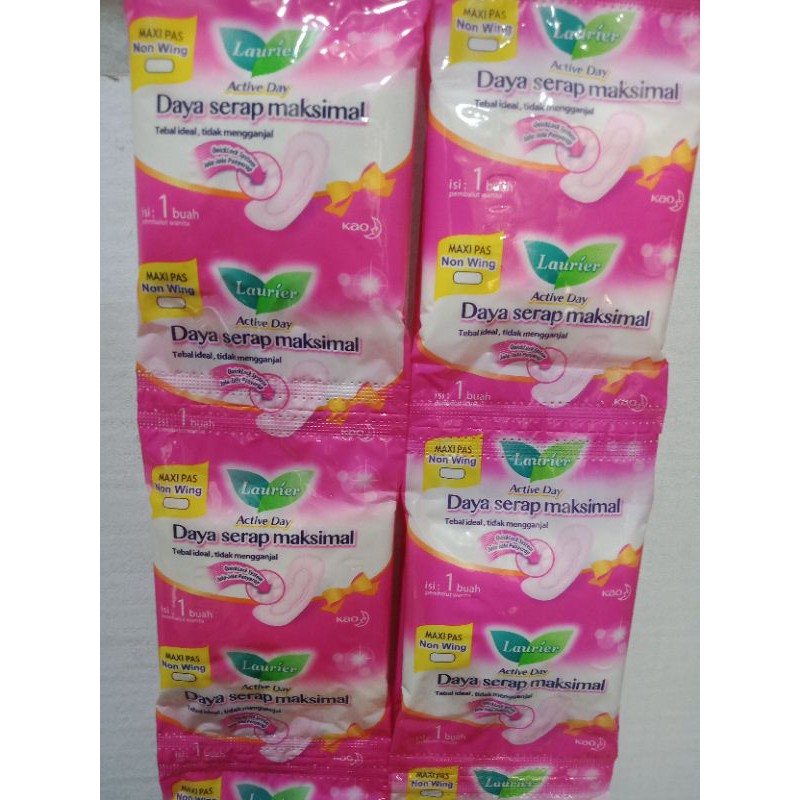 PEMBALUT LAURIER ACTIVE DAY MAXI PAS NON WING (1RENCENG=10PCS)