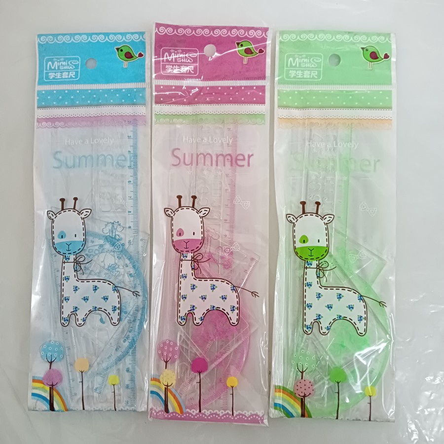 

Garisan / Penggaris / Mistar Plastik Karakter Set isi 4 model