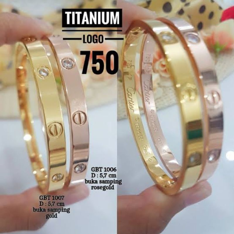 TITANIUM Gelang dewasa car**tier premium murah