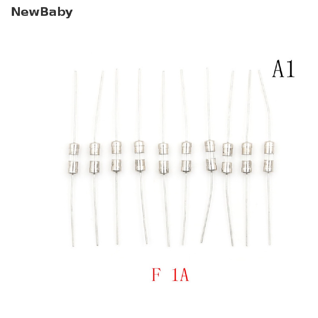 10pcs Tabung Kaca Sekring Axial F1A / 1.5A / 2A / 3A / 5A 3.6x10mm 250V
