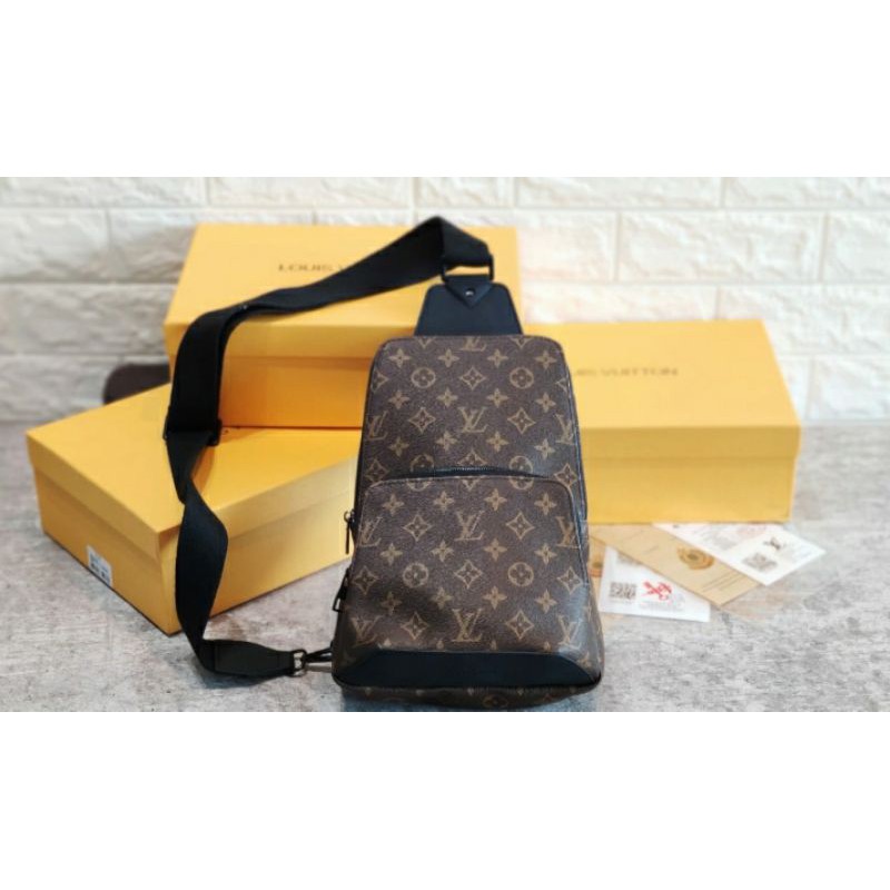 tas cowok ORI kualitas supreme Louis Vuitton warna cokelat