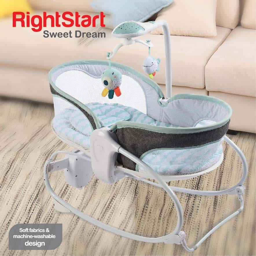 Right Start Sweet Dream Multi-Functional Deluxe Napper Bouncer - Ayunan Bassinet Ranjang Anak Bayi Baby Crib Small Portable Swing Rocker Canopy Kanopi