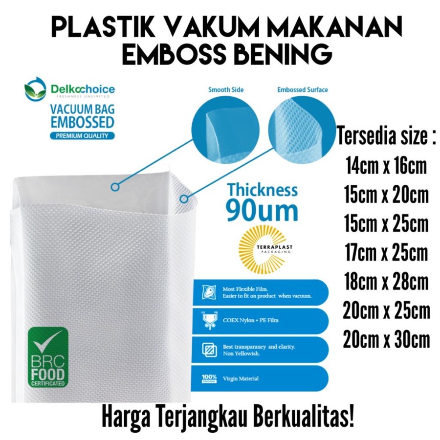PLASTIK VACUUM VACUM VAKUM EMBOSSED EMBOSS EMBOS MAKANAN