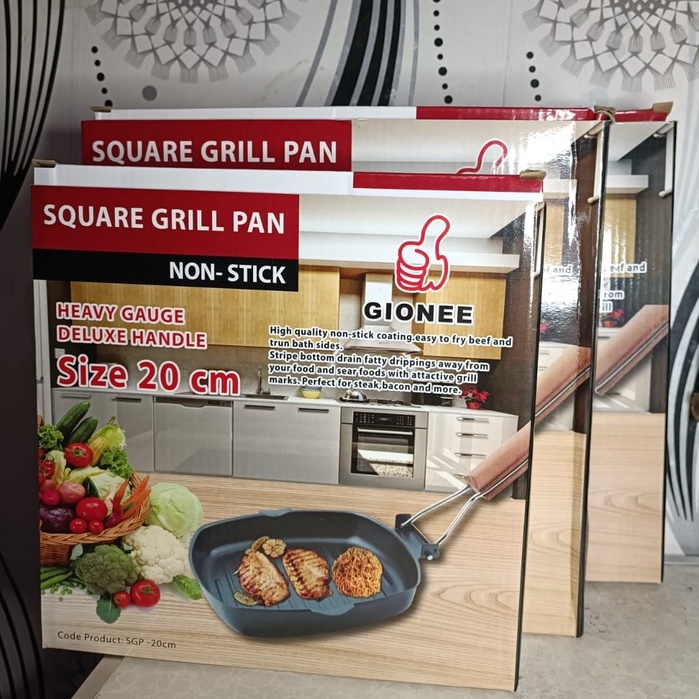 [PROMO COD] SQUARE GRILL PAN UKURAN 20-24-28 CM WAJAN UNTUK PANGGANG ANTI LENGKET