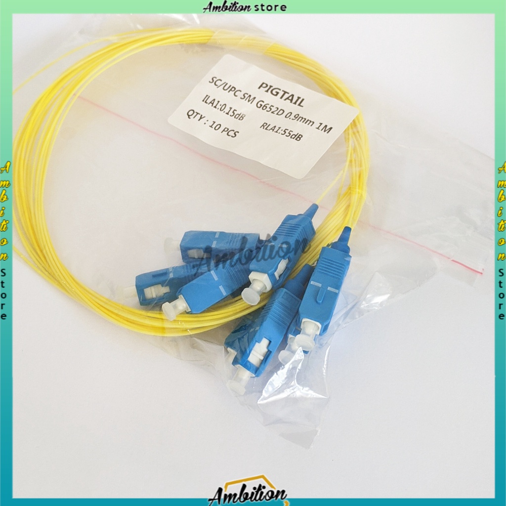 [Bisa Bayar Ditempat] Fiber Pigtail SC/UPC 0.9mm SM 1.5 Meter Kabel Fo Pigtail 1M SC UPC