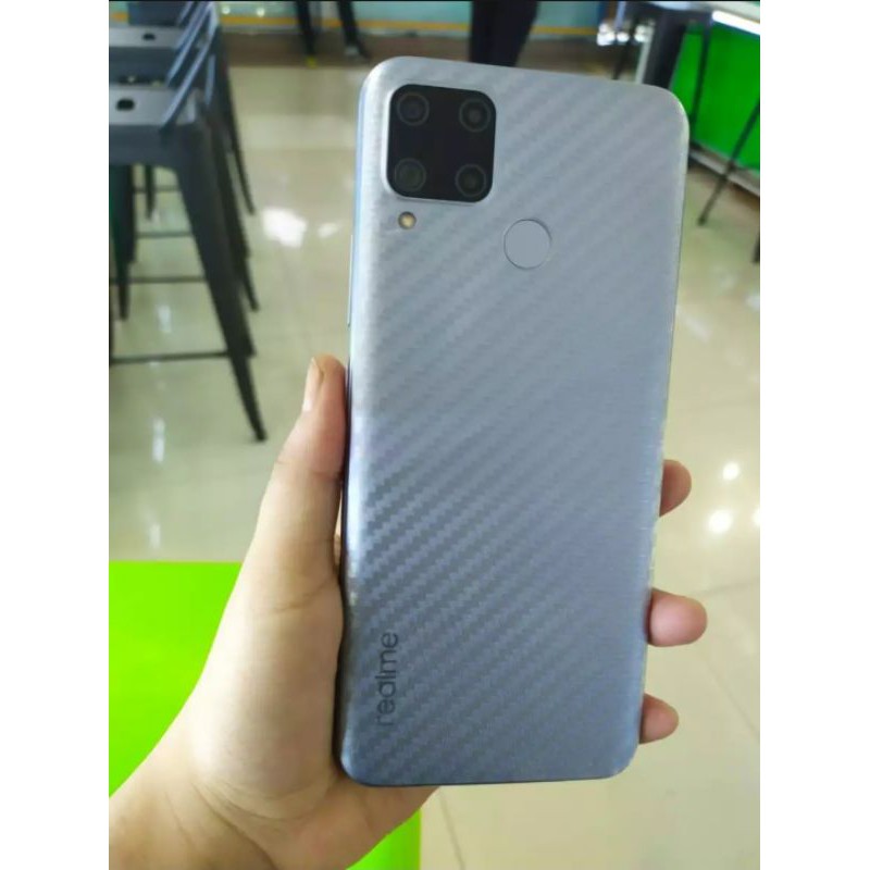 PROMO Skin Carbon REALME C11 /  Realme C15 /Realme C12 Anti Gores Belakang Garskin Back Transparan